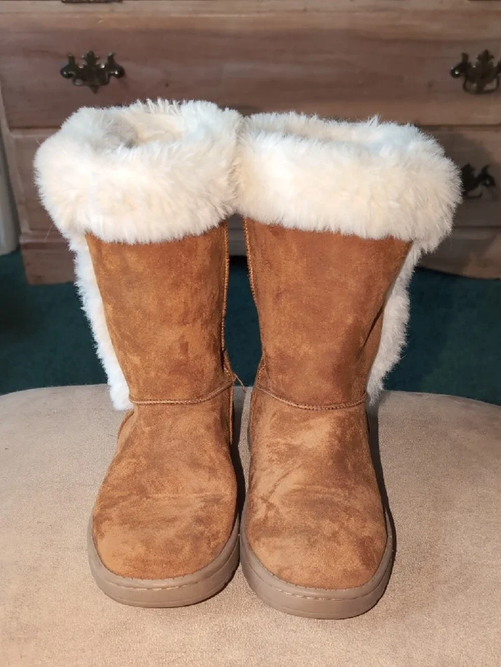 Girl’s Faux Fur Lined Tan Winter Boots